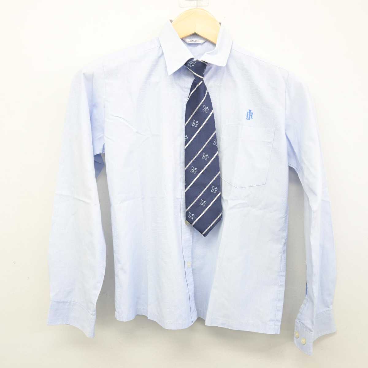 【中古】福岡県 純真高等学校 女子制服 3点 (ニット・シャツ) sf049532