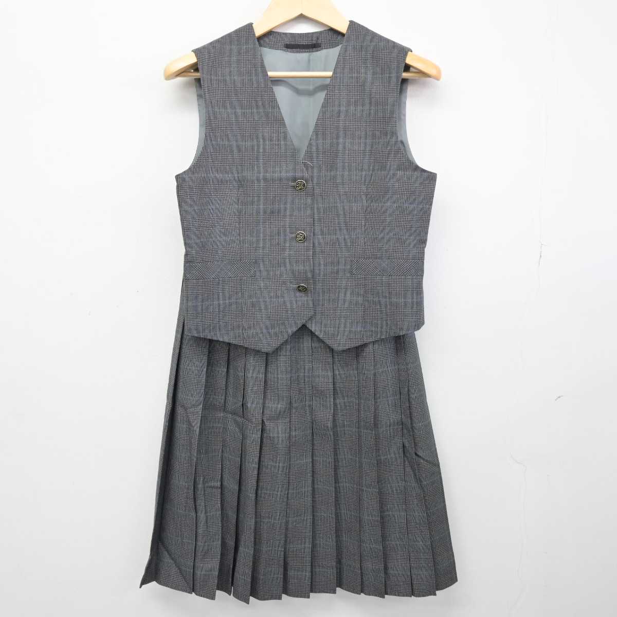 【中古】静岡県 田方農業高等学校 女子制服 3点 (ブレザー・ベスト・スカート) sf049541