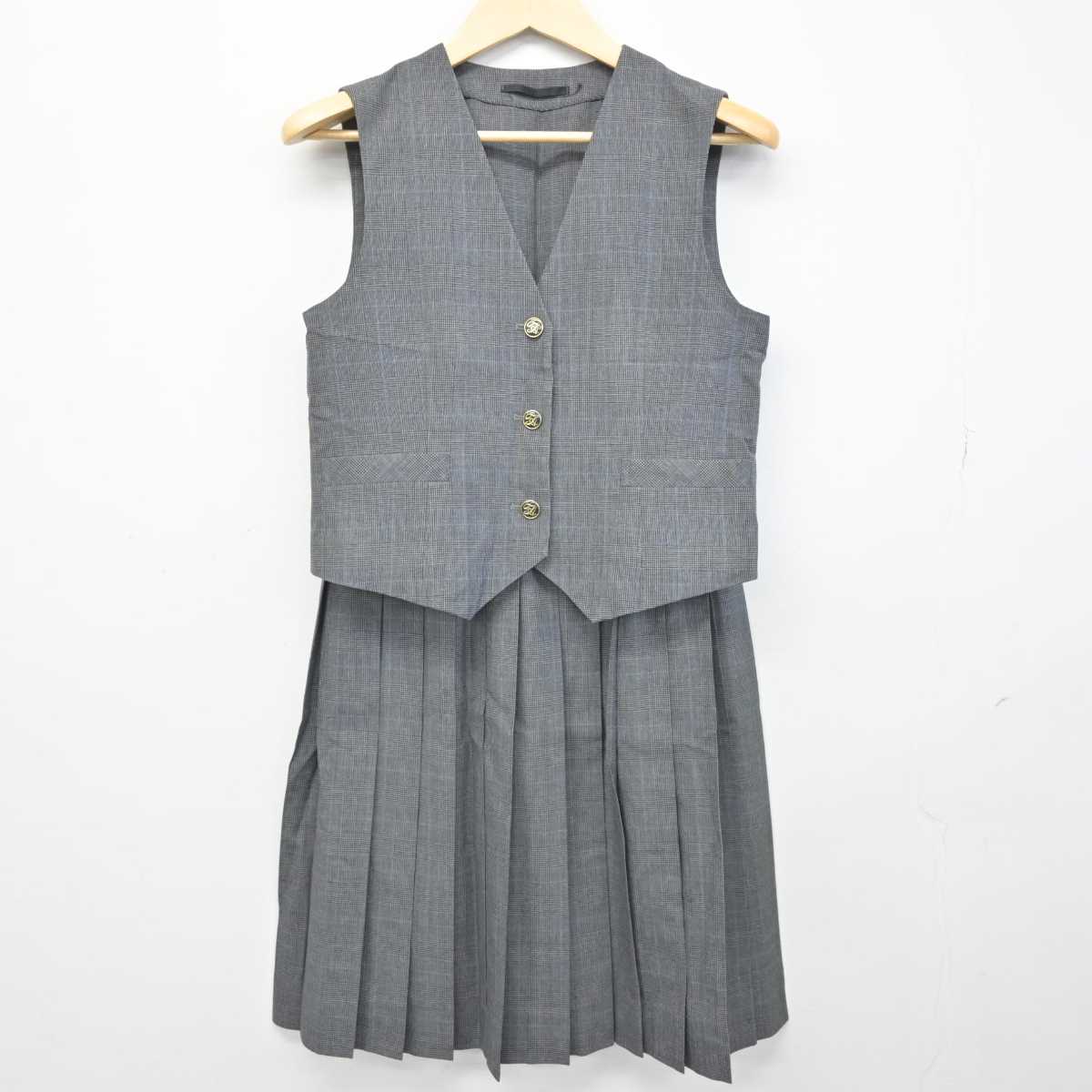 【中古】静岡県 田方農業高等学校 女子制服 2点 (ベスト・スカート) sf049542