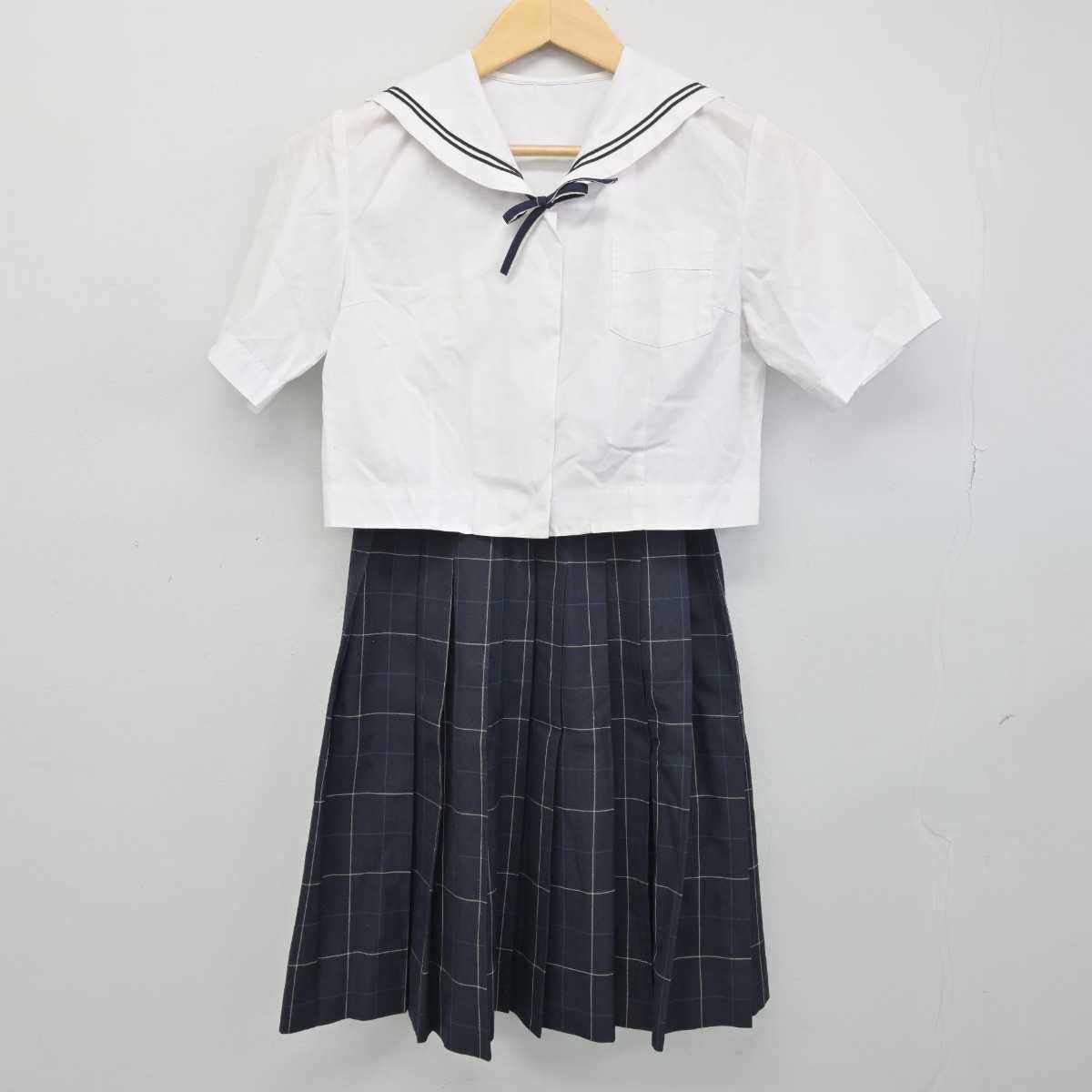 【中古】群馬県 桐生女子高等学校 女子制服 3点 (セーラー服・セーラー服・スカート) sf049566