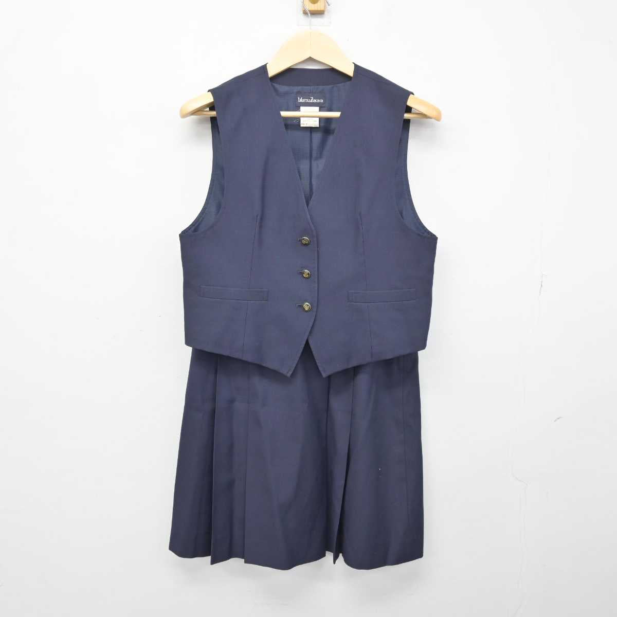 【中古】埼玉県 浦和実業学園高等学校 女子制服 2点 (ベスト・スカート) sf049624