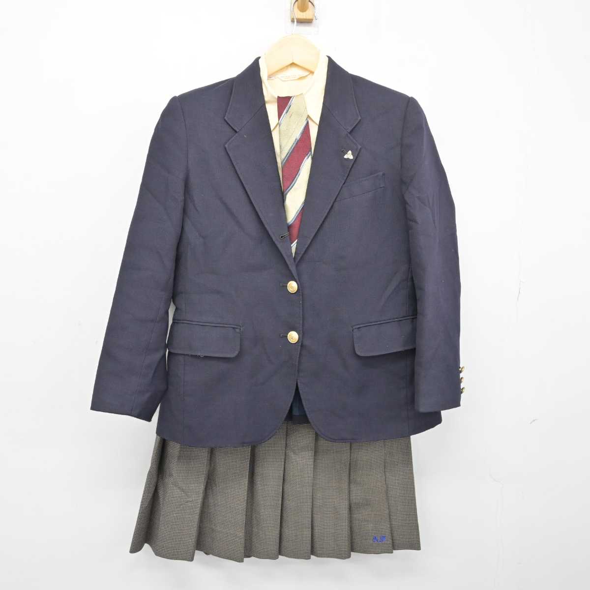 【中古】広島県 安芸府中高等学校 女子制服 6点 (ブレザー・シャツ・スカート) sf049644