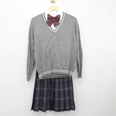 【中古】大阪府 偕星学園高等学校 女子制服 7点 (ブレザー・ニット・スカート) sf049670