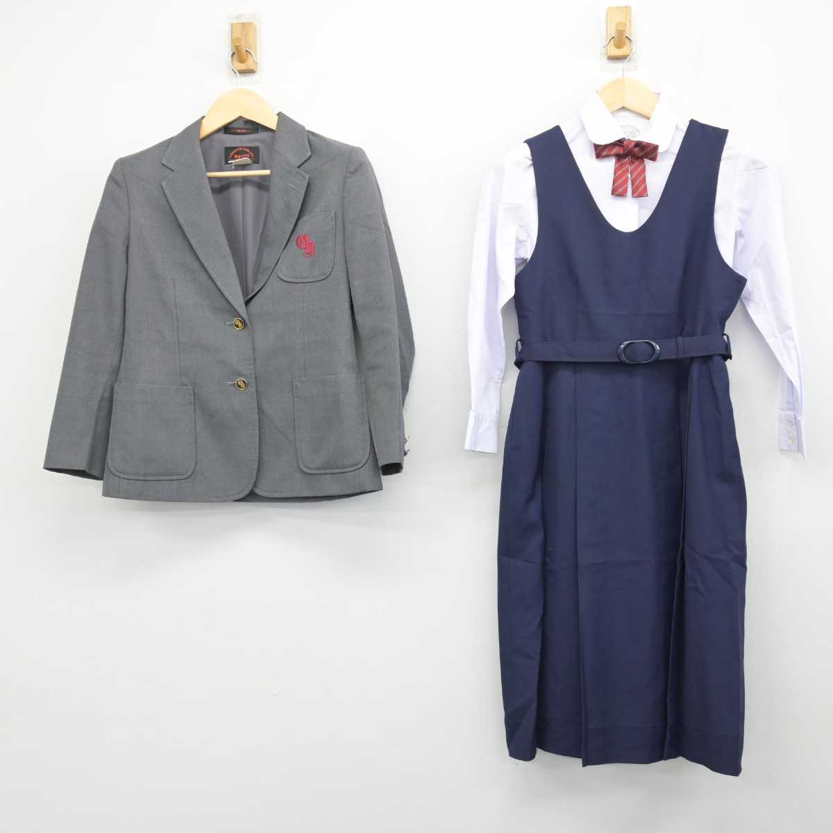 【中古】広島県 大野東中学校 女子制服 4点 (ブレザー・シャツ・ジャンパースカート) sf049725