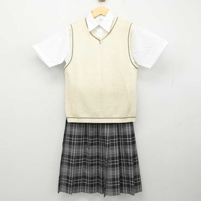 【中古】大阪府 大阪国際滝井高等學校 女子制服 3点 (ニットベスト・シャツ・スカート) sf049736