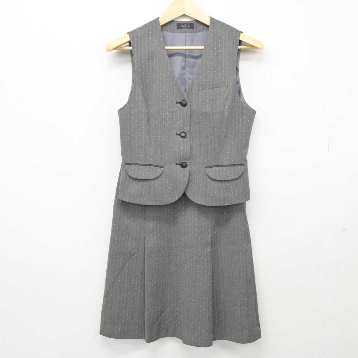 【中古】 事務服 女子制服 2点 (ベスト・スカート) sf049743