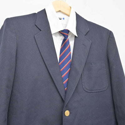 【中古】広島県 向島中学校 男子制服 4点 (ブレザー・シャツ・ズボン) sf049751