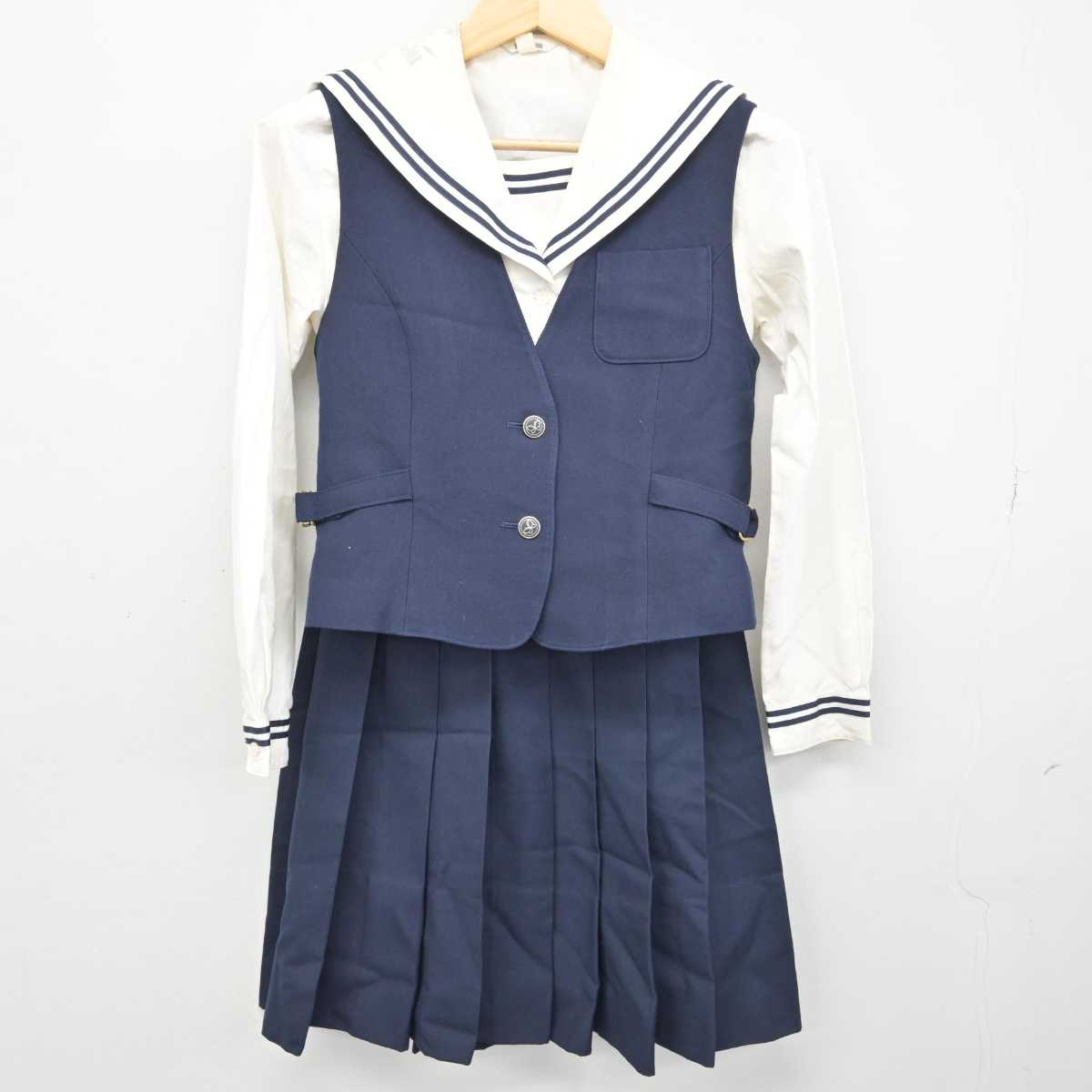 【中古】大分県 大分高等学校 女子制服 3点 (セーラー服・ベスト・スカート) sf049779