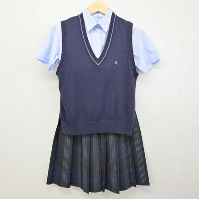 【中古】埼玉県 川口市立高等学校 女子制服 3点 (シャツ・ニットベスト・スカート) sf049794