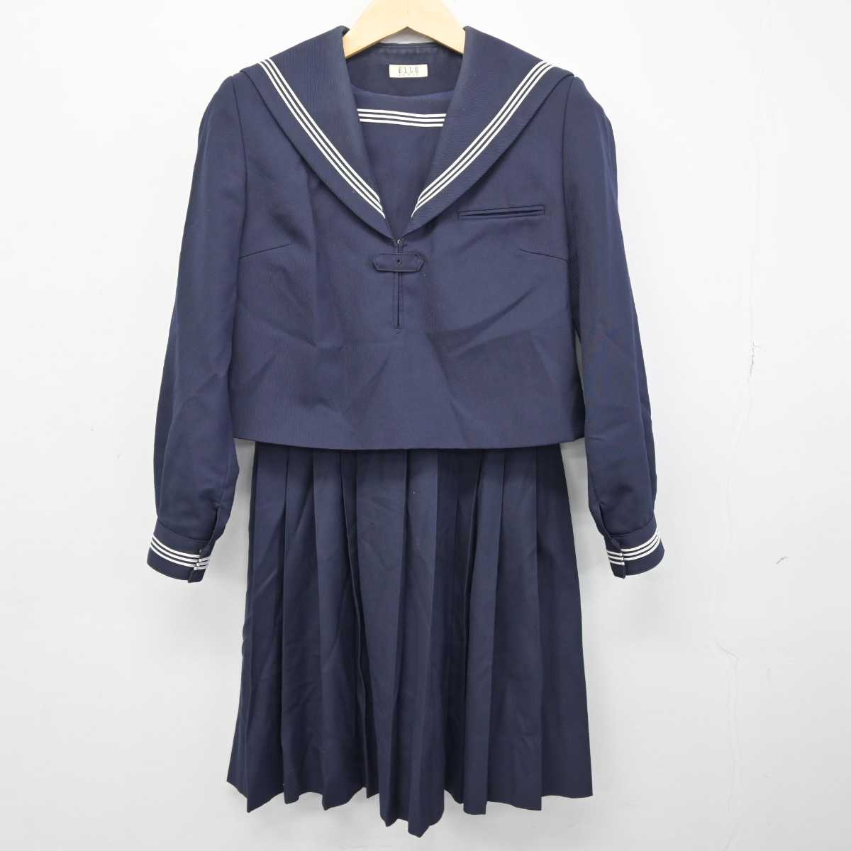 【中古】大阪府 金蘭会高等学校 女子制服 3点 (セーラー服・スカート) sf049799