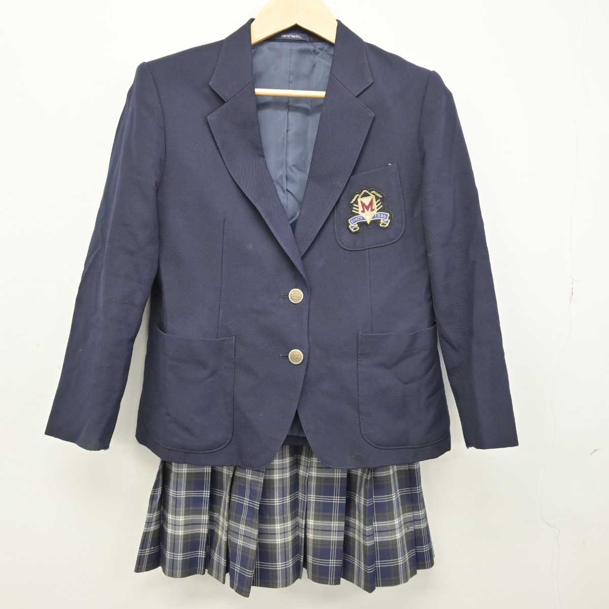 【中古】北海道 小樽明峰高等学校 女子制服 3点 (ブレザー・ニットベスト・スカート) sf049802