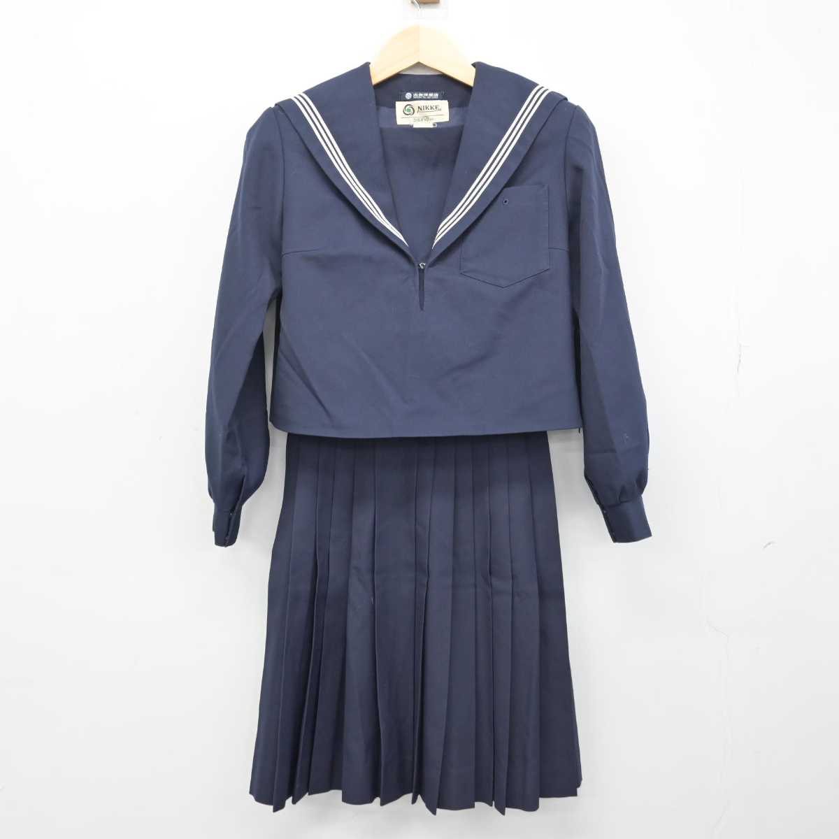 【中古】愛知県 萩原中学校 女子制服 3点 (セーラー服・スカート・スカート) sf049821