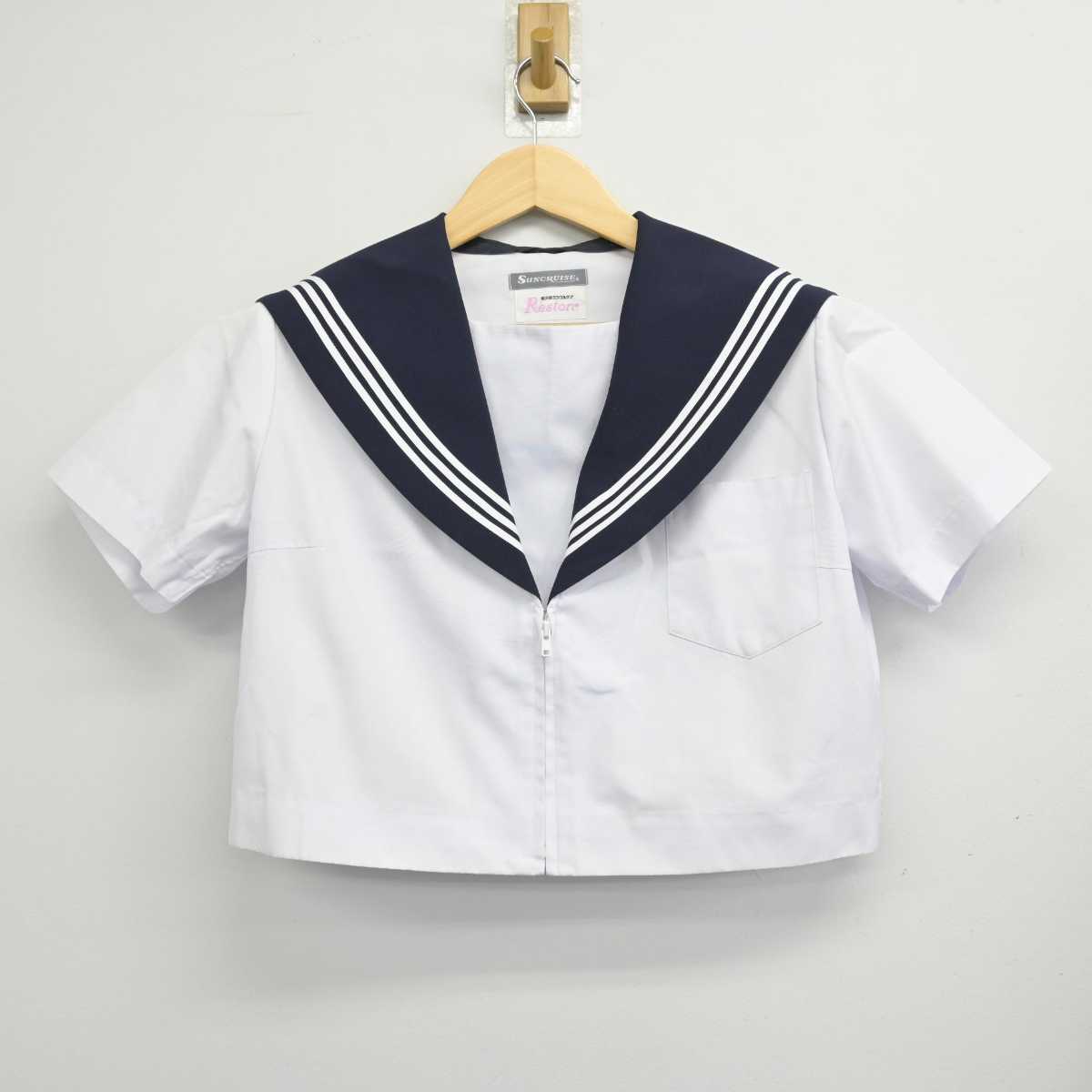 【中古】愛知県 萩原中学校 女子制服 2点 (セーラー服・スカート) sf049822