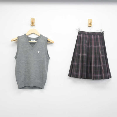 【中古】東京都 駒留中学校 女子制服 2点 (ニットベスト・スカート) sf049830