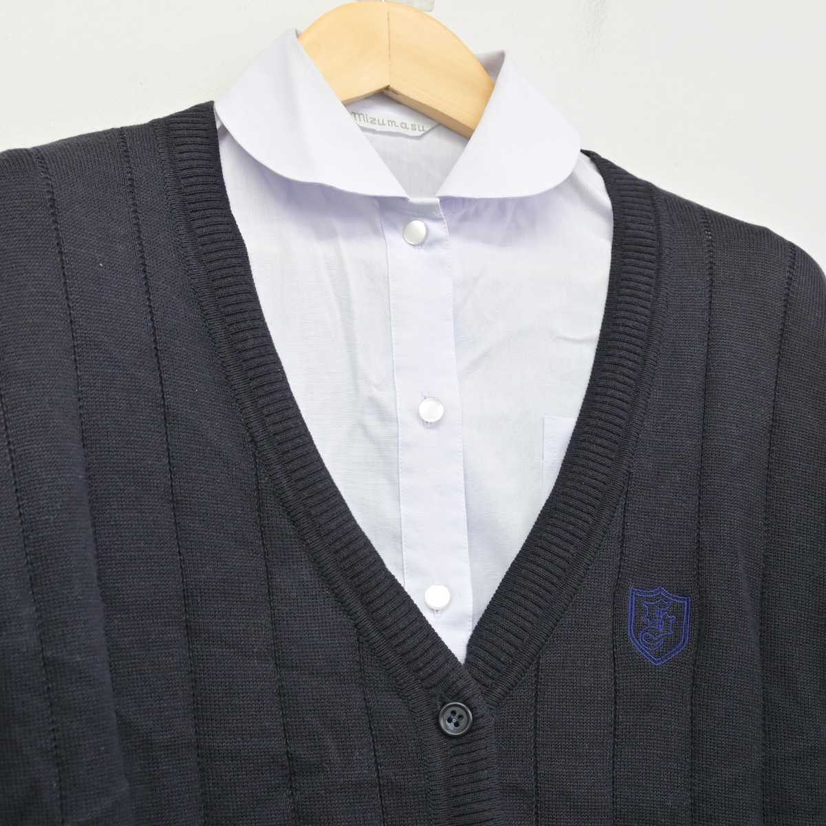 【中古】愛知県 椙山女学園高等学校 女子制服 2点 (ニット・シャツ) sf049868