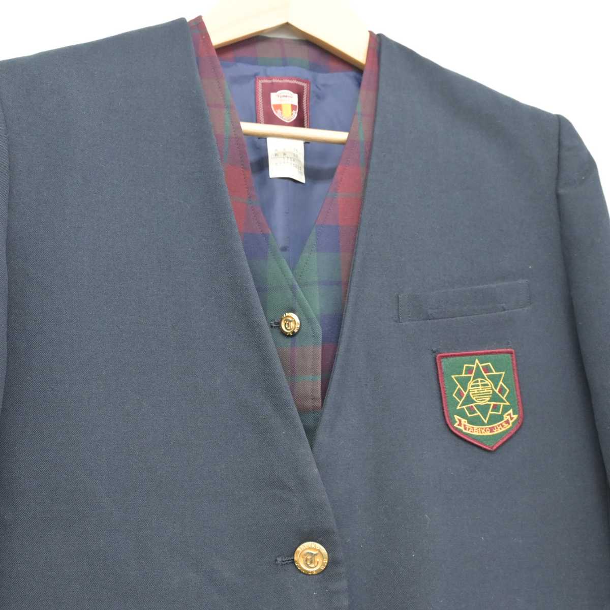 【中古】茨城県 田彦中学校 女子制服 3点 (ブレザー・ベスト・スカート) sf049871