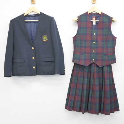 【中古】茨城県 田彦中学校 女子制服 3点 (ブレザー・ベスト・スカート) sf049871