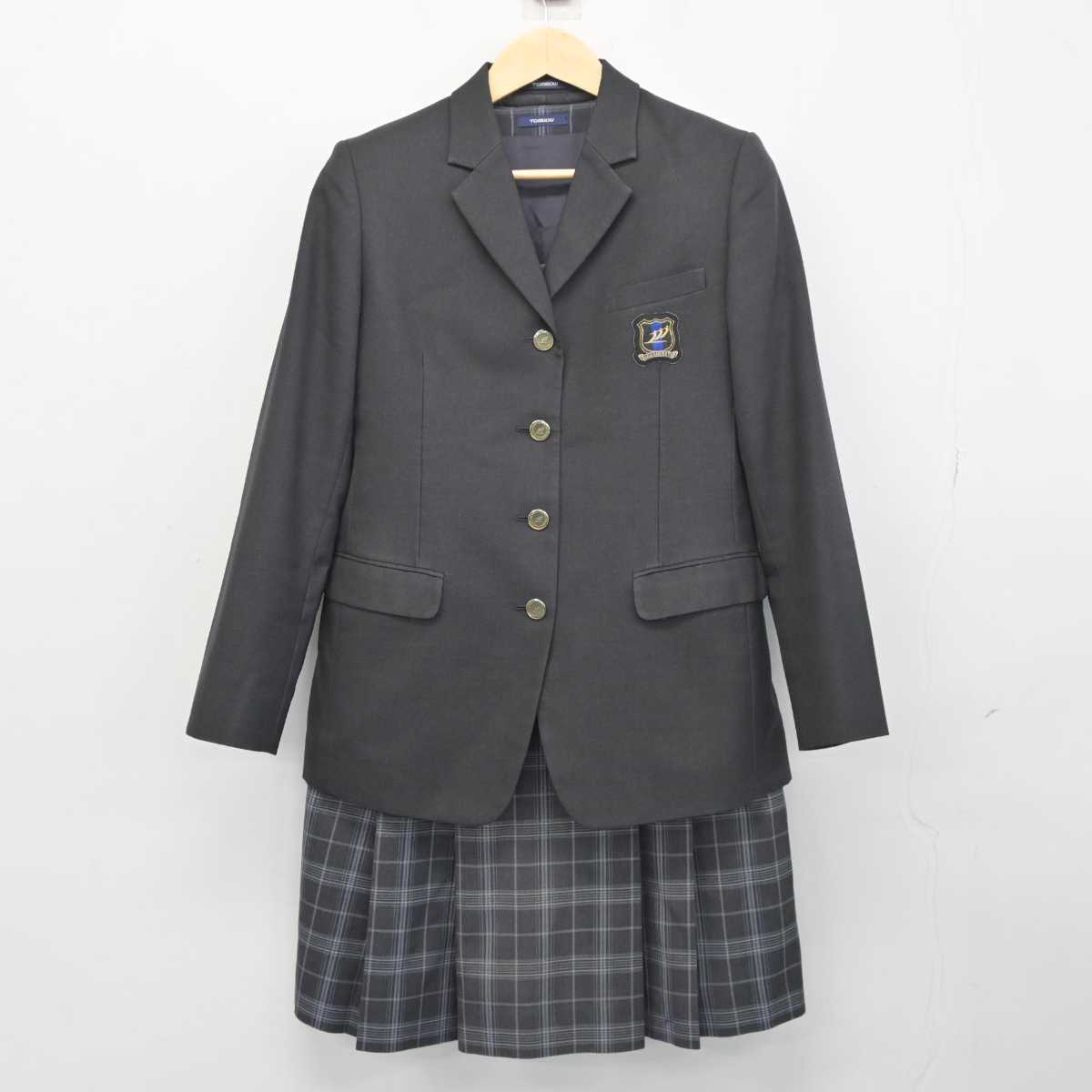 【中古】茨城県 那珂湊高等学校 女子制服 2点 (ブレザー・ジャンパースカート) sf049872