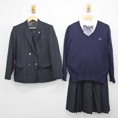 【中古】福岡県 大宰府高等学校 女子制服 6点 (ブレザー・ニット・シャツ・スカート) sf049889