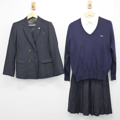 【中古】福岡県 大宰府高等学校 女子制服 5点 (ブレザー・ニット・シャツ・スカート) sf049890