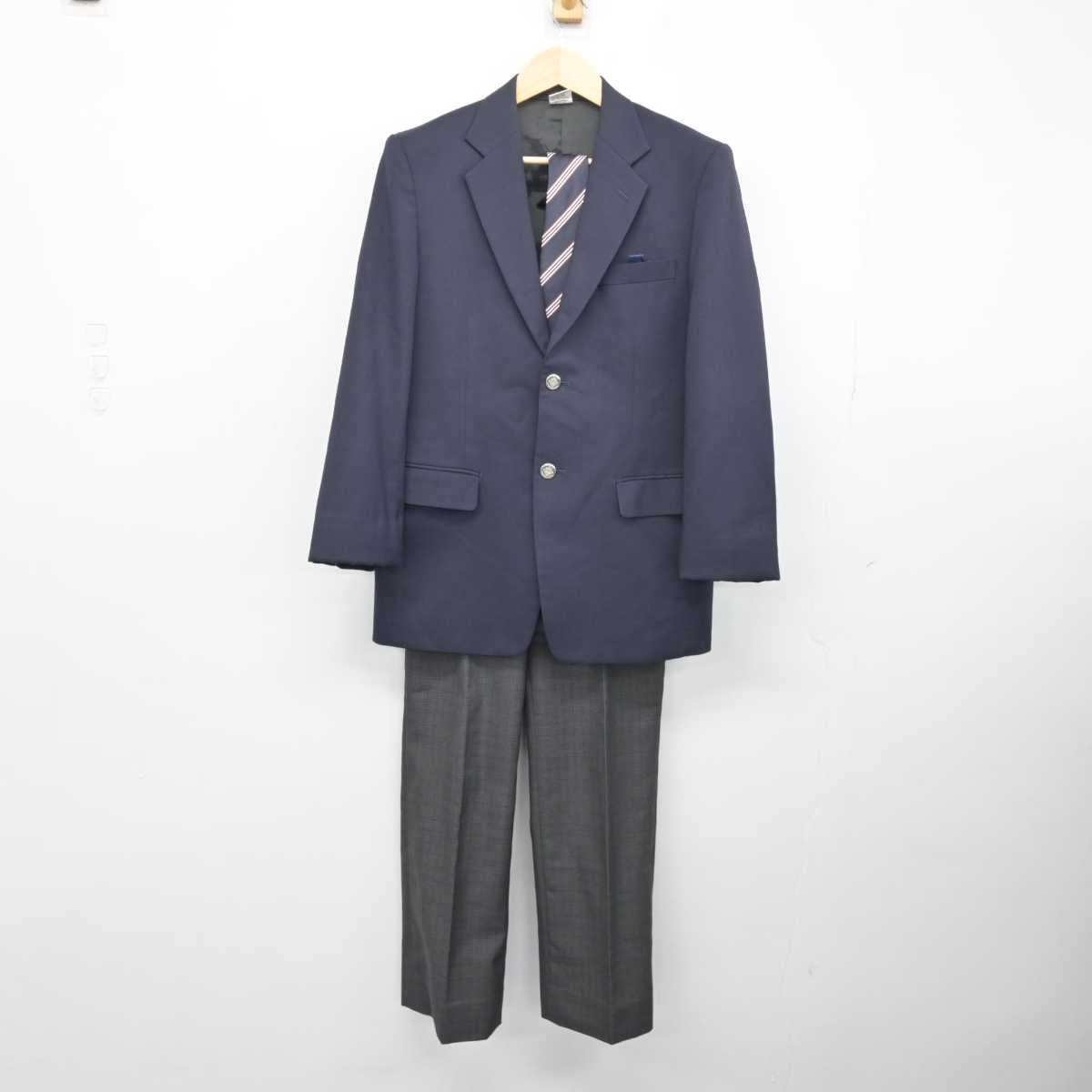 【中古】愛知県 御幸山中学校 男子制服 3点 (ブレザー・ズボン) sf049894