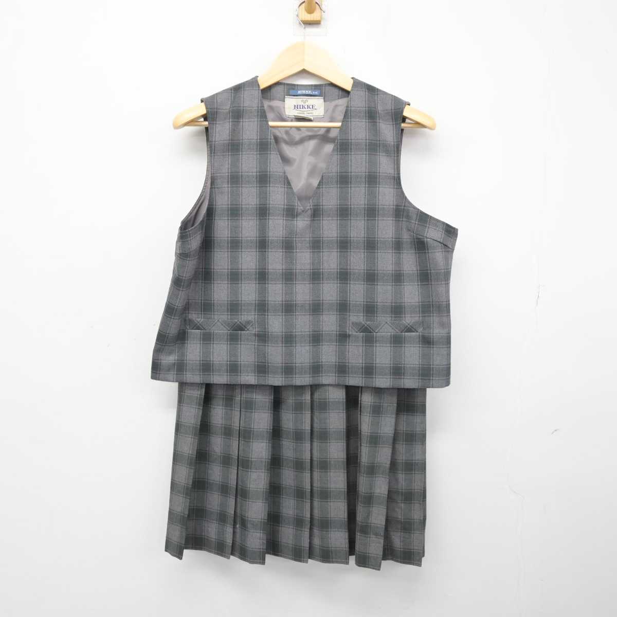 【中古】山形県 米沢中央高等学校 女子制服 2点 (ベスト・スカート) sf049932