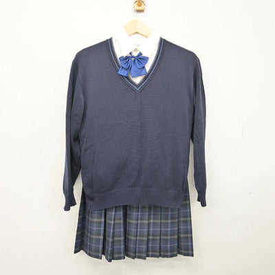 【中古】北海道 北海高等学校 女子制服 4点 (ニット・シャツ・スカート) sf049940