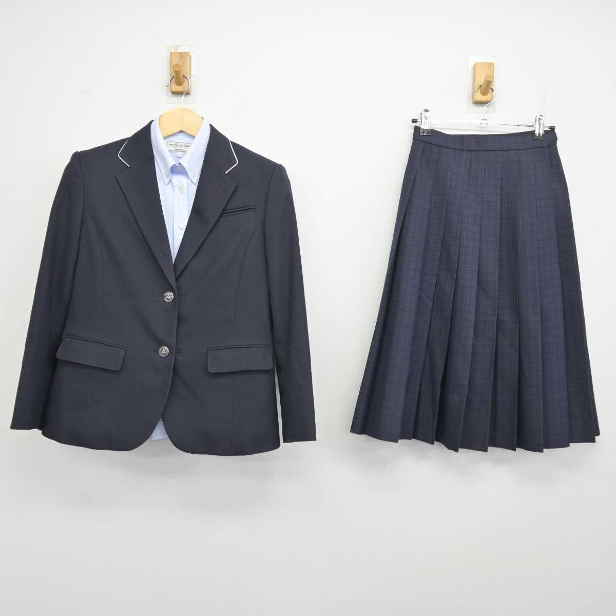 【中古】福岡県 友泉中学校 女子制服 4点 (ブレザー・シャツ・スカート) sf049948