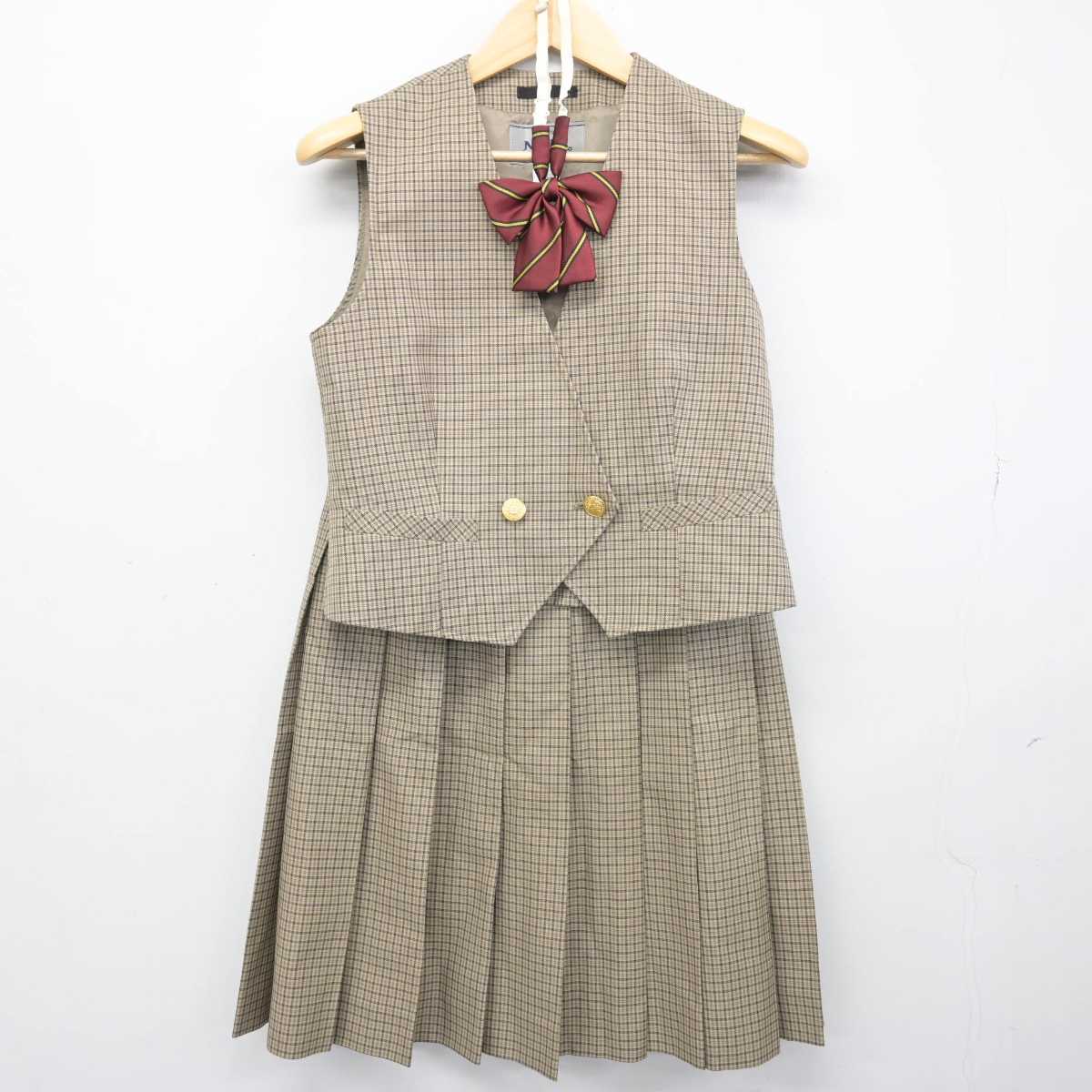 【中古】北海道 北海道東川高等学校 女子制服 5点 (ブレザー・ベスト・スカート) sf049956