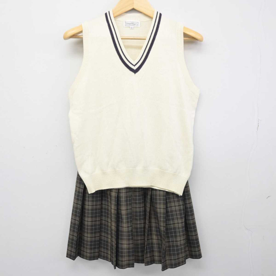 【中古】茨城県 藤代高等学校 女子制服 2点 (ニットベスト・スカート) sf049972 | 中古制服通販パレイド