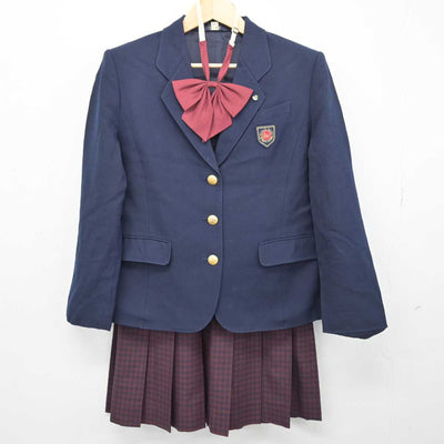 【中古】群馬県 高崎健康福祉大学高崎高等学校 女子制服 4点 (ブレザー・スカート) sf049976