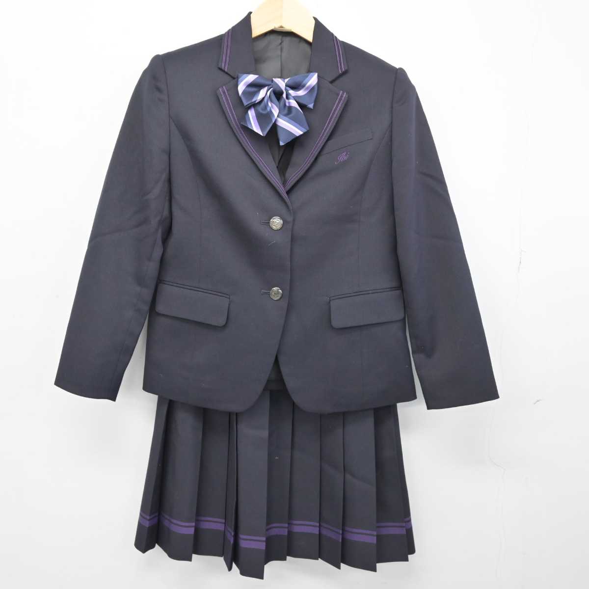 【中古】岐阜県 揖斐高等学校 女子制服 4点 (ブレザー・スカート) sf049986