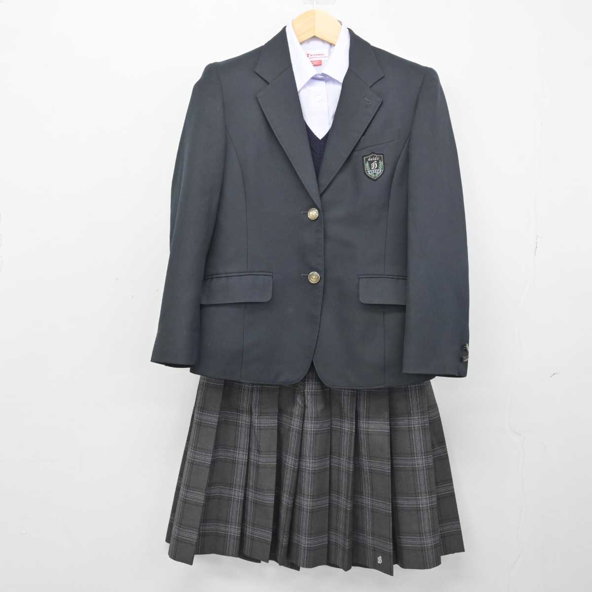 【中古】東京都 大道中学校 女子制服 5点 (ブレザー・シャツ・ニット・スカート) sf050026