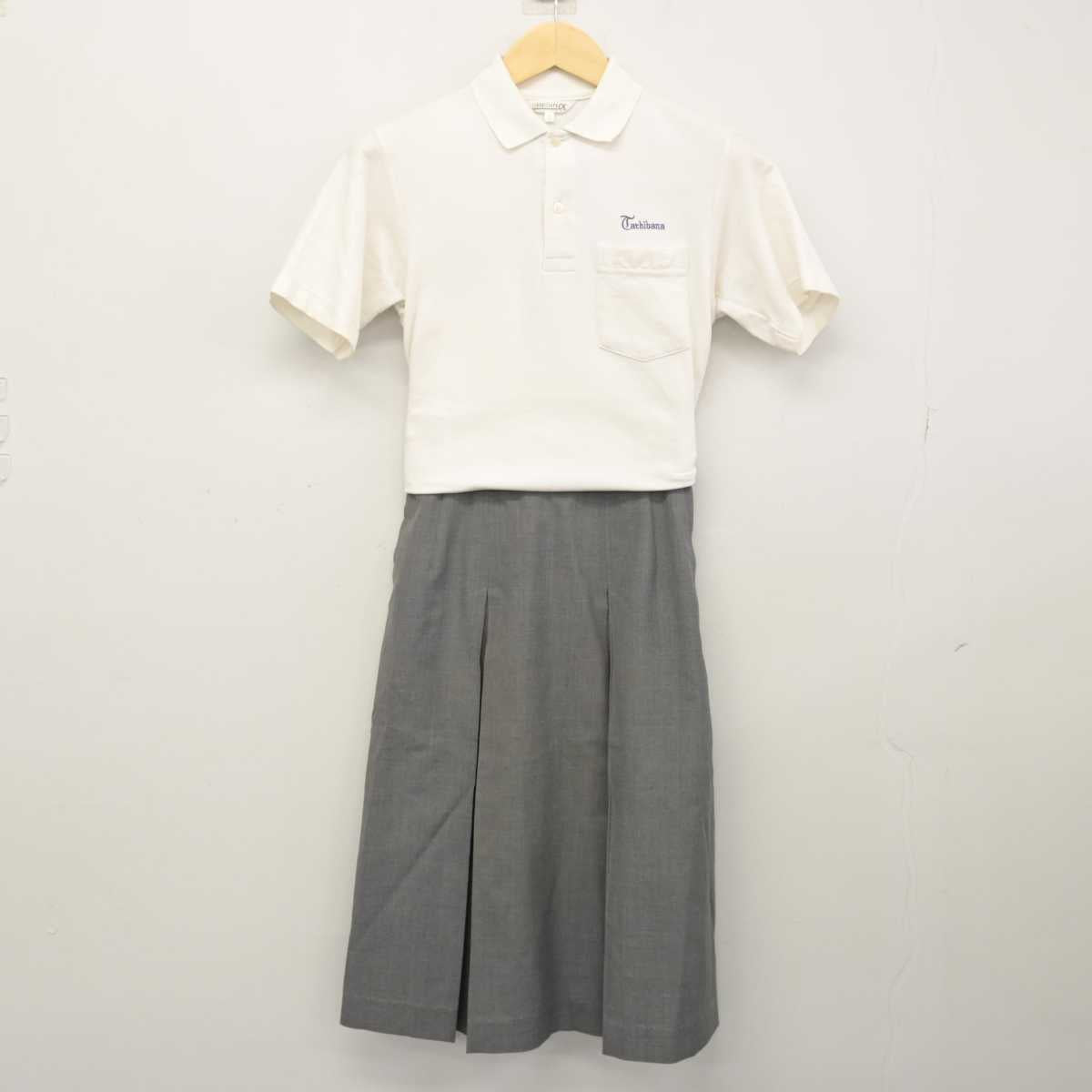 【中古】兵庫県 立花中学校 女子制服 3点 (シャツ・スカート) sf050029