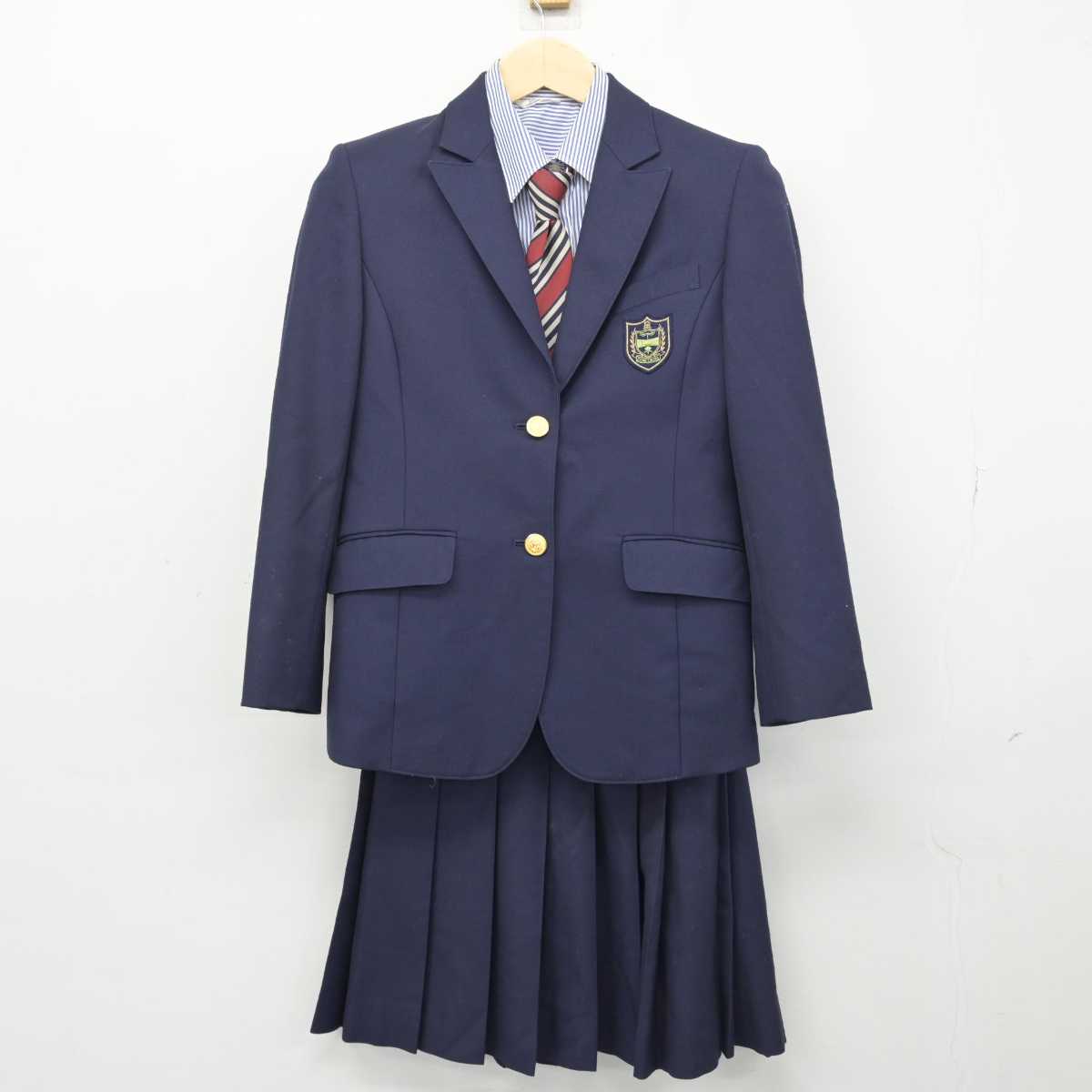 【中古】愛知県 豊橋中央高等学校 女子制服 4点 (ブレザー・シャツ・スカート) sf050038