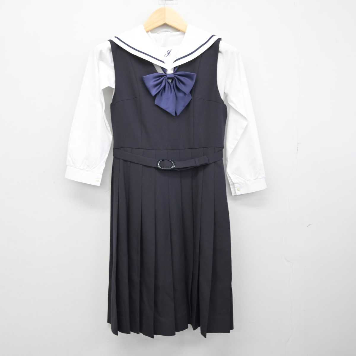 【中古】福岡県 福岡工業大学附属城東高等学校 女子制服 4点 (ブレザー・セーラー服・ジャンパースカート) sf050075