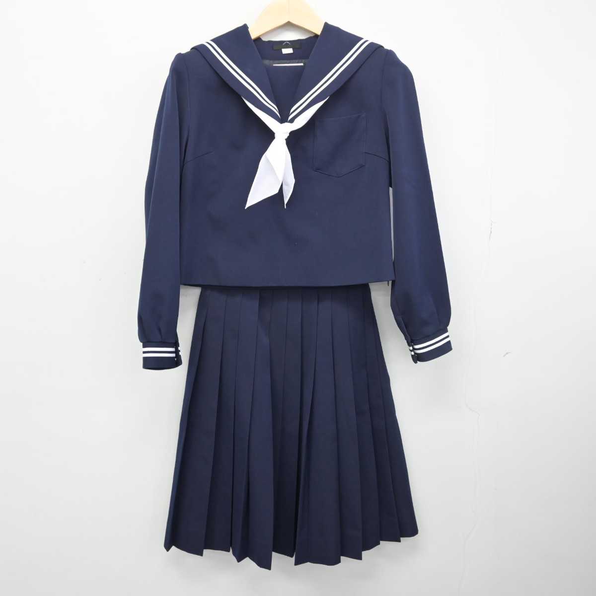 【中古】山口県 徳山高等学校 女子制服 4点 (ニット・セーラー服・スカート) sf050081