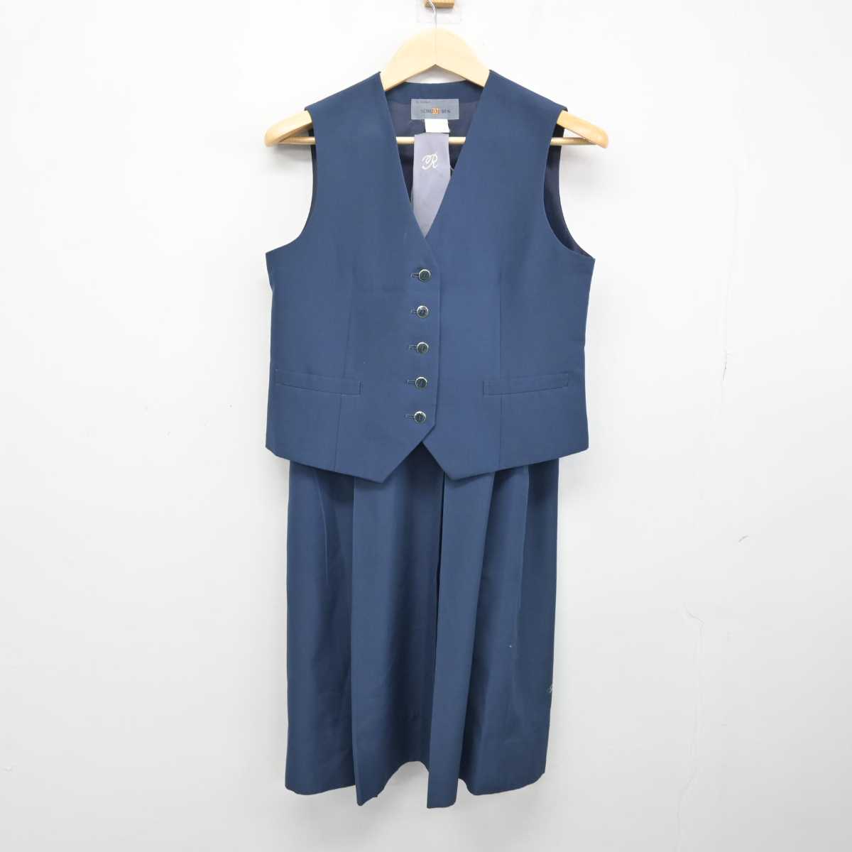 【中古】埼玉県 領家中学校 女子制服 3点 (ベスト・スカート) sf050091