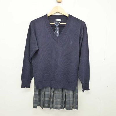 【中古】神奈川県 麻布大学附属高等学校 女子制服 5点 (ブレザー・ニット・スカート) sf050102