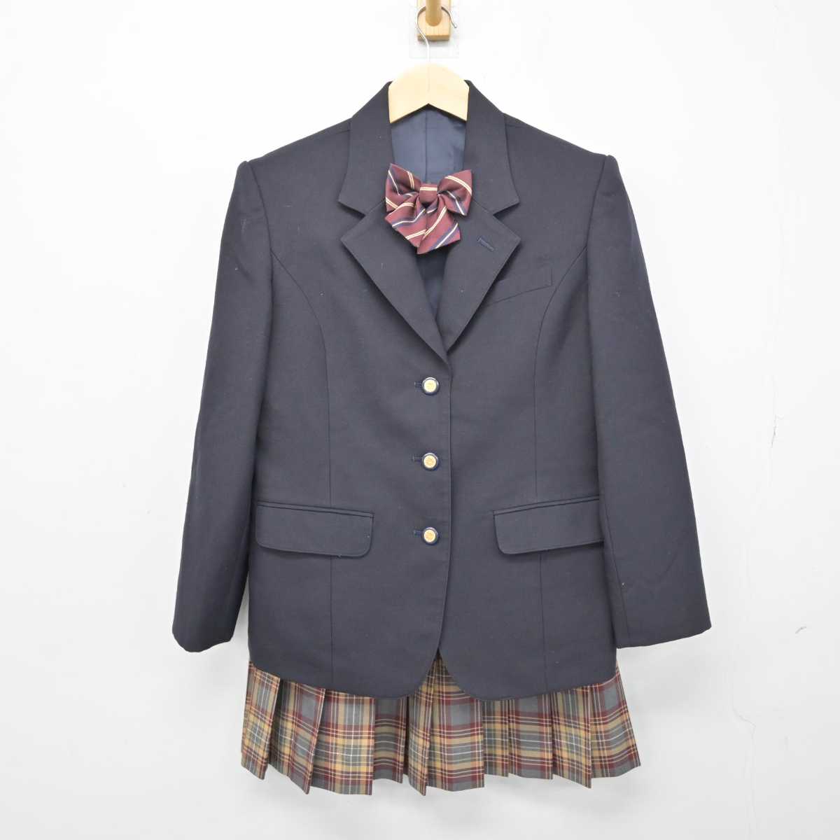 【中古】愛知県 豊川高等学校 女子制服 4点 (ブレザー・ニット・スカート) sf050130