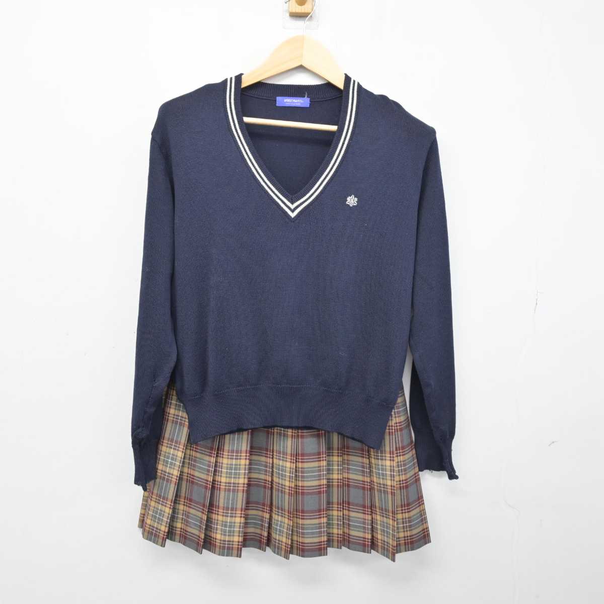 【中古】愛知県 豊川高等学校 女子制服 4点 (ブレザー・ニット・スカート) sf050130