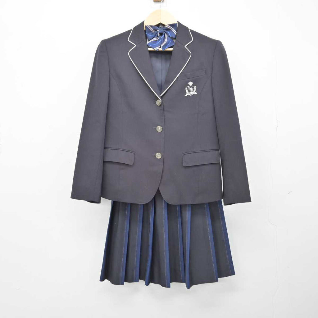 【中古】新潟県 日本文理高等学校 女子制服 5点 (ブレザー・ニット・スカート) sf050173