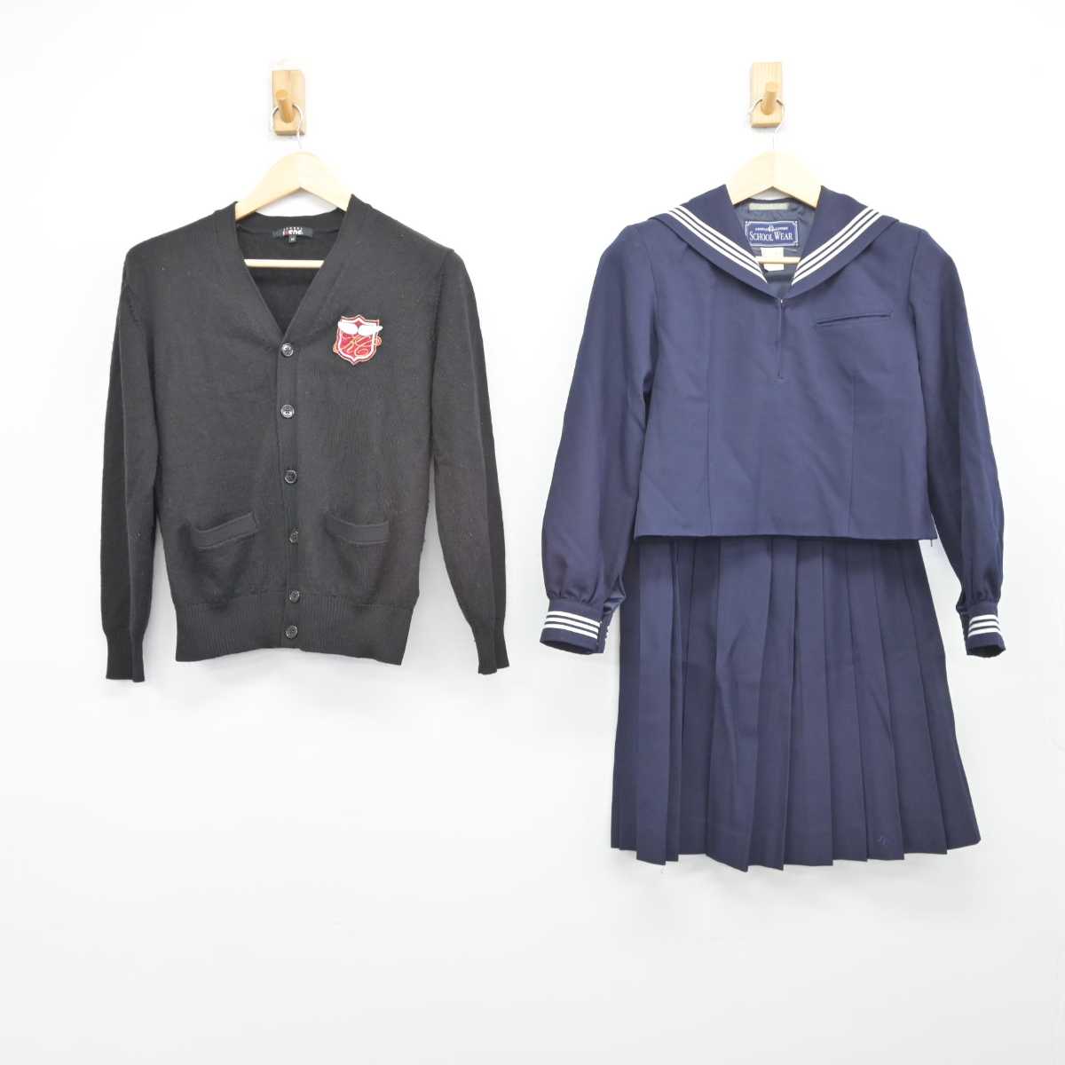 【中古】埼玉県 川越高等学校 女子制服 3点 (ニット・セーラー服・スカート) sf050176