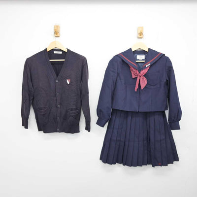 【中古】和歌山県 那賀高等学校 女子制服 4点 (ニット・セーラー服・スカート) sf050192