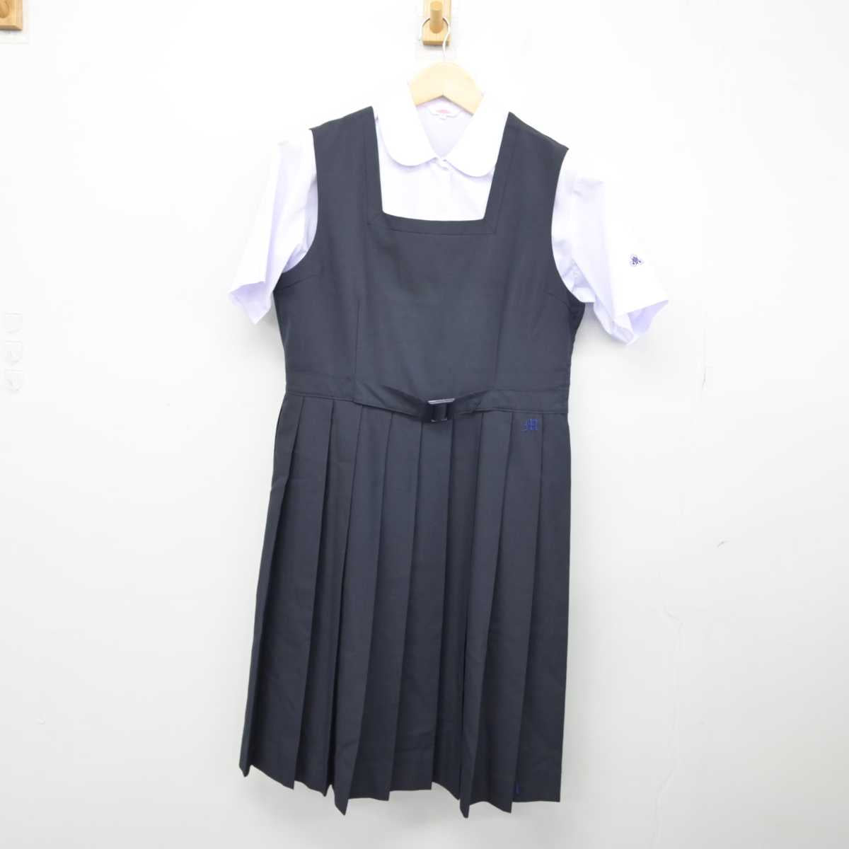 【中古】青森県 三沢高等学校 女子制服 3点 (ジャンパースカート・シャツ) sf050206