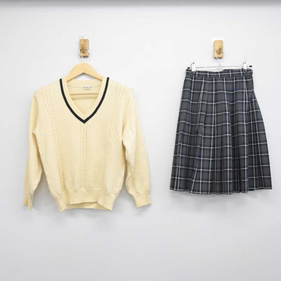 【中古】群馬県 群馬育英学園 前橋育英高等学校 女子制服 2点 (ニット・スカート) sf050236