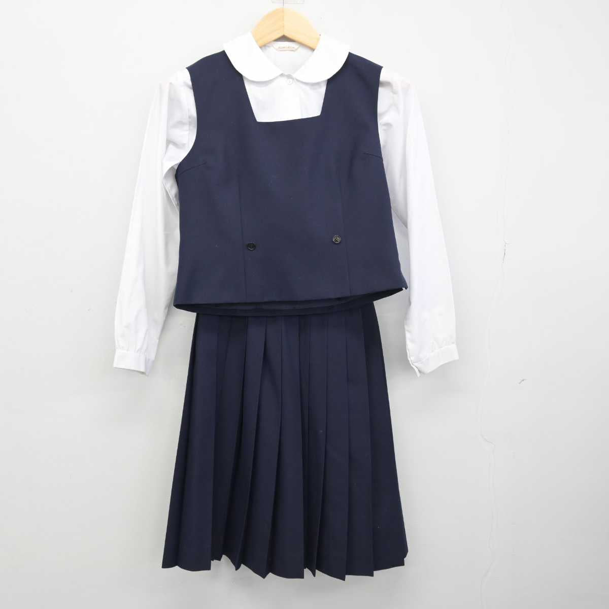 【中古】埼玉県 幡羅中学校 女子制服 4点 (ブレザー・ベスト・シャツ・スカート) sf050255