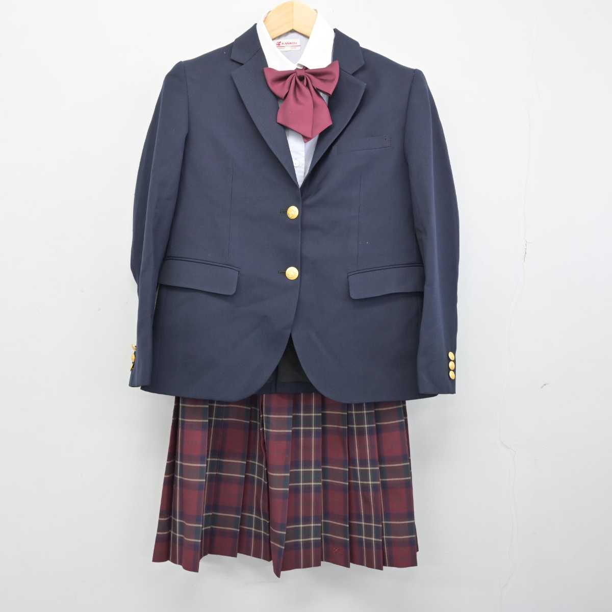 【中古】大阪府 豊島高等学校 女子制服 4点 (ブレザー・シャツ・スカート) sf050262