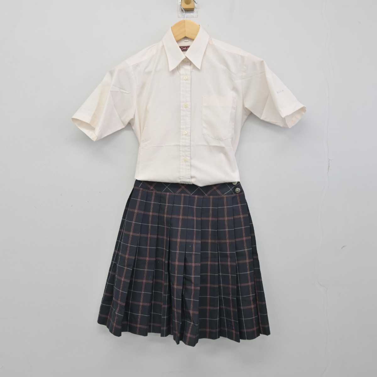 【中古】新潟県 新潟明訓中学校・高等学校 女子制服 3点 (シャツ・スカート) sf050272