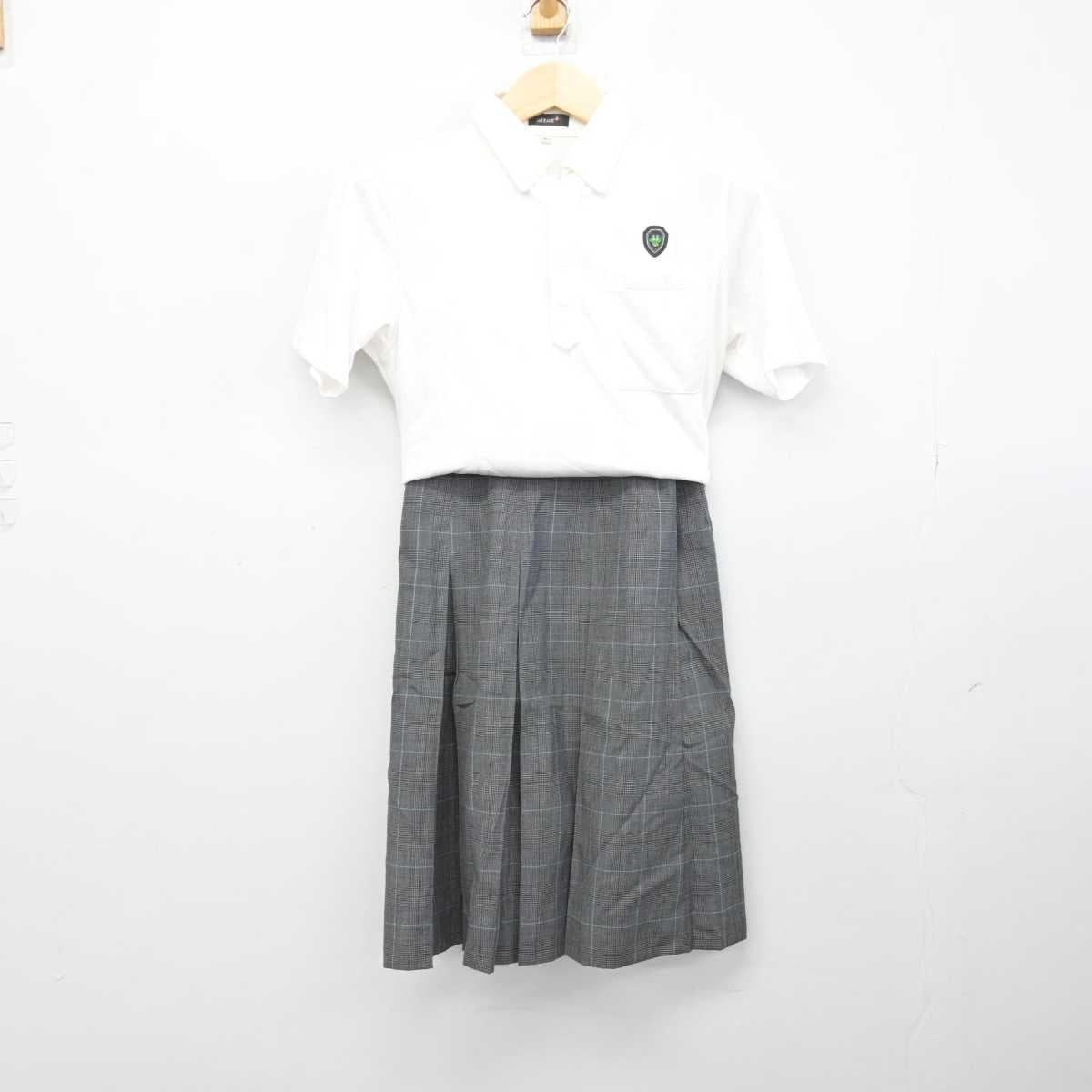 【中古】兵庫県 上ヶ原中学校 女子制服 3点 (シャツ・スカート) sf050275